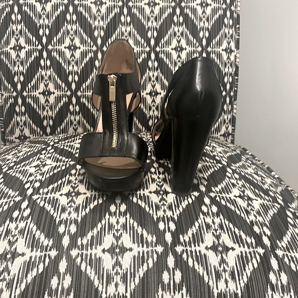 Black block heel sandals